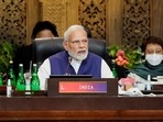 India's Prime Minister Narendra Modi attends a session during the G20 Leaders' Summit, Wednesday.