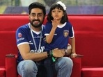 Abhishek Bachchan with his daughter Aaradhya. Abhishek Bachchan with his daughter Aaradhya.