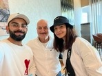 Anupam Kher met Anushka Sharma and Virat Kohli at Mumbai airport lounge.