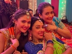 Muskan Bamne, Rupali Ganguly and Jaswir Kaur from the sets of Anupamaa.