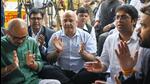 AAP leaders and supporters sitting on dharna outside the Election Commission office in New Delhi on Wednesday over the alleged disappearance of AAP candidate from Gujarat, Kanchan Jariwala. (ANI) AAP leaders and supporters sitting on dharna outside the Election Commission office in New Delhi on Wednesday over the alleged disappearance of AAP candidate from Gujarat, Kanchan Jariwala. (ANI)