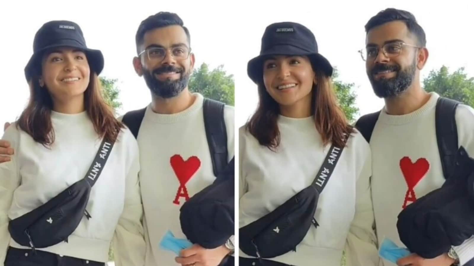 Anushka Sharma twins with Virat Kohli as she holds his hand at airport, fans say ‘couple goals’. Watch