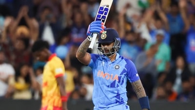 Suryakumar Yadav had a strike rate of 189.68 throughout the tournament (AP) Suryakumar Yadav had a strike rate of 189.68 throughout the tournament (AP)
