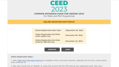 IIT UCEED CEED 2023 registration process ends today with late fee
