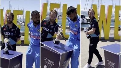 Kane Williamson and Hardik Pandya during the shoot Kane Williamson and Hardik Pandya during the shoot