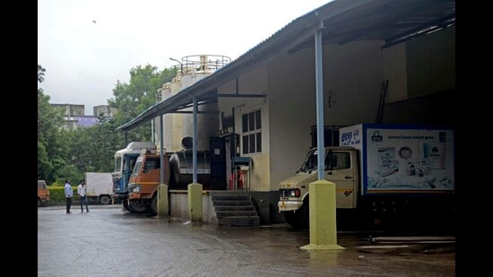 Katraj Dairy on Pune - Satara Road. (Ravindra Joshi/HT PHOTO)