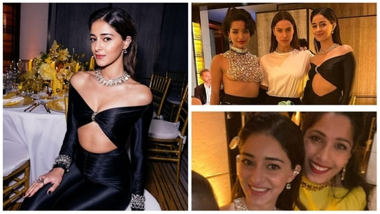 Ananya Panday with other celebs at Swaroski's dinner in New York.