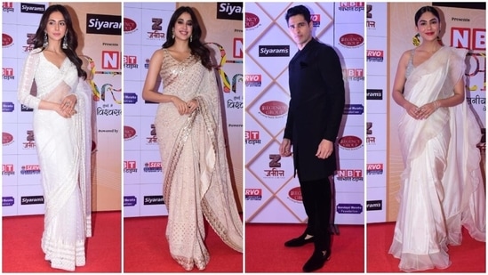 Janhvi Kapoor, Sidharth Malhotra, Rakul Preet Singh, and Mrunal Thakur attend an awards show, (HT Photo/Varinder Chawla)