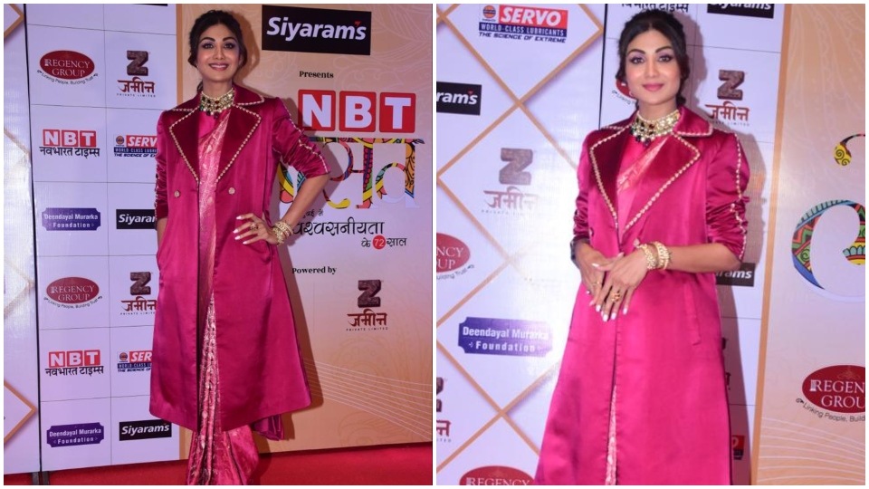 Shilpa Shetty at NBT Awards red carpet. (HT Photo/Varinder Chawla)