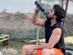 Ram Charan shared a workout video from Africa on Instagram. Ram Charan shared a workout video from Africa on Instagram.