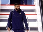 Karim Benzema and France team arrive in Doha.