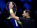 Nadal celebrates after winning his group stage match against Norway's Casper Ruud