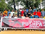 Fans of Allu Arjun took to the streets with banners in their hands asking updates on Pushpa: The Rule.