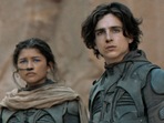 Zendaya and Timothee Chalamet in Dune. Zendaya and Timothee Chalamet in Dune.