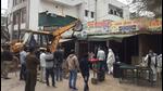 An anti-encroachment drive conducted by the Municipal Corporation of Gurugram (MCG) in 2018. (HT Photo) An anti-encroachment drive conducted by the Municipal Corporation of Gurugram (MCG) in 2018. (HT Photo)