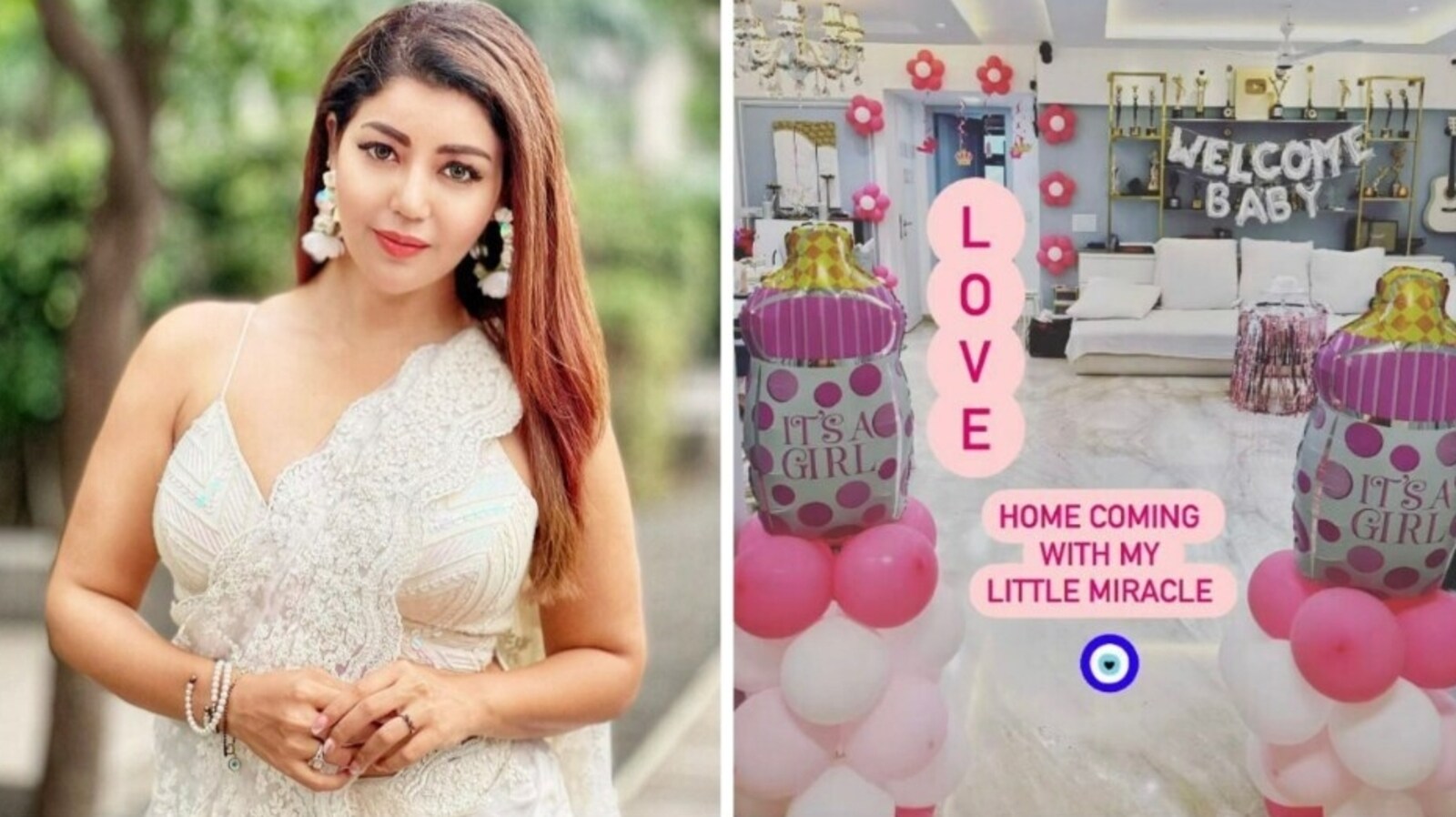 Debina Bonnerjee brings baby girl home, shares glimpse of her grand welcome with cake and balloons. See pics