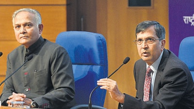 National Investigation Agency DG Dinkar Gupta (right) and Secretary West (MEA) Sanjay Verma, at a press conference on the 'No Money for Terror' conference in New Delhi on Thursday (Photo by Arvind Yadav/ Hindustan Times) (ARVIND YADAV/HT) National Investigation Agency DG Dinkar Gupta (right) and Secretary West (MEA) Sanjay Verma, at a press conference on the 'No Money for Terror' conference in New Delhi on Thursday (Photo by Arvind Yadav/ Hindustan Times) (ARVIND YADAV/HT)