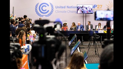 A meeting at COP27 in Egypt’s Sharm El Sheikh. (REUTERS) A meeting at COP27 in Egypt’s Sharm El Sheikh. (REUTERS)