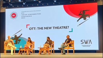 (From left to right) Sanket Chaudhary, Nimisha Pandey, Nikhil Advani and Deepak Sehgal during the OTT the new Theatre? session at the 6th Indian Screenwriters Conference. (Mihir Chitre) (From left to right) Sanket Chaudhary, Nimisha Pandey, Nikhil Advani and Deepak Sehgal during the OTT the new Theatre? session at the 6th Indian Screenwriters Conference. (Mihir Chitre)