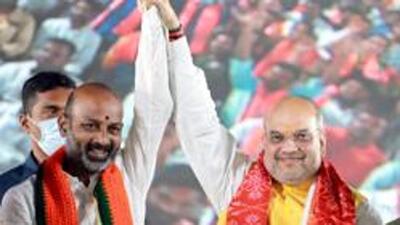 Telangana BJP president Bandi Sanjay announced that he will start the fifth phase of his padayatra (foot march) in the name of “Praja Sangrama Yatra” (battle for people) in November last week, “to highlight the people’s issues and activate the party cadre”. (ANI) Telangana BJP president Bandi Sanjay announced that he will start the fifth phase of his padayatra (foot march) in the name of “Praja Sangrama Yatra” (battle for people) in November last week, “to highlight the people’s issues and activate the party cadre”. (ANI)