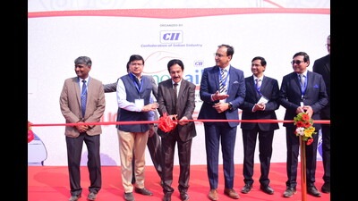 The 5th InnoRail Exhibition and International Conference being inaugurated in Lucknow on Thursday (HT Photo)