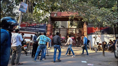 New Delhi, India - Nov. 17, 2022: A view of the Mehrauli police station in New Delhi, India, on Thursday, November 17, 2022. (Photo by Raj K Raj/ Hindustan Times) (Hindustan Times) New Delhi, India - Nov. 17, 2022: A view of the Mehrauli police station in New Delhi, India, on Thursday, November 17, 2022. (Photo by Raj K Raj/ Hindustan Times) (Hindustan Times)