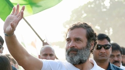 Congress leader Rahul Gandhi greets party supporters during the Bharat Jodo Yatra (File)