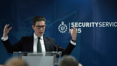 MI5 Director General, Ken McCallum, gives a speech at Thames House in central London, Wednesday Nov. 16, 2022. (AP) MI5 Director General, Ken McCallum, gives a speech at Thames House in central London, Wednesday Nov. 16, 2022. (AP)