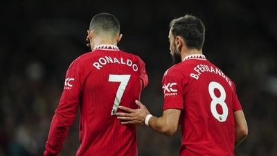 Bruno Fernandes has reacted to his recent awkward handshake with Cristiano Ronaldo. (AP) Bruno Fernandes has reacted to his recent awkward handshake with Cristiano Ronaldo. (AP)