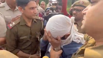Aaftab Amin Poonawala, accused of killing his live-in partner Shraddha Walkar, being brought to the Mehrauli forest area, in New Delhi, on Tuesday, (PTI) Aaftab Amin Poonawala, accused of killing his live-in partner Shraddha Walkar, being brought to the Mehrauli forest area, in New Delhi, on Tuesday, (PTI)