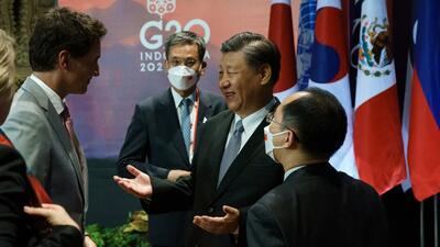 Canada's Prime Minister Justin Trudeau speaks with China’s President Xi Jinping at the G20 Leaders' Summit in Bali, Indonesia, on Wednesday. (REUTERS) Canada's Prime Minister Justin Trudeau speaks with China’s President Xi Jinping at the G20 Leaders' Summit in Bali, Indonesia, on Wednesday. (REUTERS)