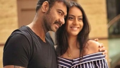 Ajay Devgn poses with daughter Nysa. Once again, he has said that she has not expressed any interest in films.