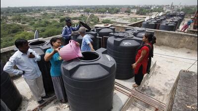 Vasant Kunj is supplied water through a 3 million gallon-capacity underground reservoir located near Sector B, pocket 1, which is fed by the Sonia Vihar water treatment plant. The larger reservoir feeds smaller nine underground reservoirs in different pockets. (HT Photo) Vasant Kunj is supplied water through a 3 million gallon-capacity underground reservoir located near Sector B, pocket 1, which is fed by the Sonia Vihar water treatment plant. The larger reservoir feeds smaller nine underground reservoirs in different pockets. (HT Photo)