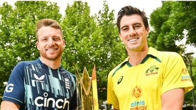 England captain Jos Buttler and Australia captain Pat Cummins