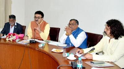 Sports minister Girish Chandra Yadav (second from right) at a meeting to finalise the UP sports policy in Lucknow on Thursday. (SOURCED IMAGE) Sports minister Girish Chandra Yadav (second from right) at a meeting to finalise the UP sports policy in Lucknow on Thursday. (SOURCED IMAGE)