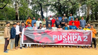Fans of Allu Arjun took to the streets with banners in their hands asking updates on Pushpa: The Rule.