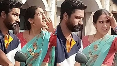 Sara Ali Khan and Vicky Kaushal from their upcoming film. Sara Ali Khan and Vicky Kaushal from their upcoming film.