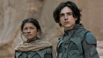 Zendaya and Timothee Chalamet in Dune. Zendaya and Timothee Chalamet in Dune.