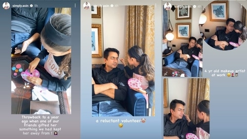 Arin with her father Rahul Sharma in the throwback photos. Arin with her father Rahul Sharma in the throwback photos.