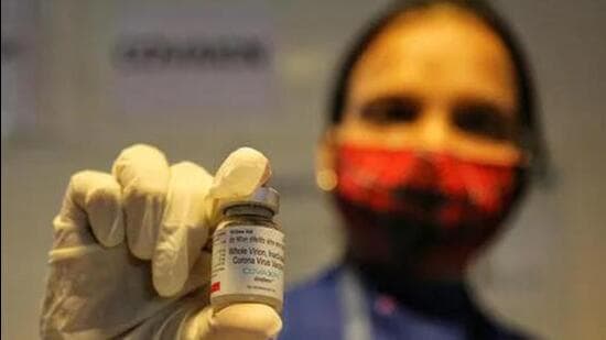 A health worker shows a vial of the Covaxin jab in this file picture. (HT Photo)