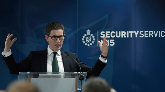 MI5 Director General, Ken McCallum, gives a speech at Thames House in central London, Wednesday Nov. 16, 2022. MI5 Director General, Ken McCallum, gives a speech at Thames House in central London, Wednesday Nov. 16, 2022.
