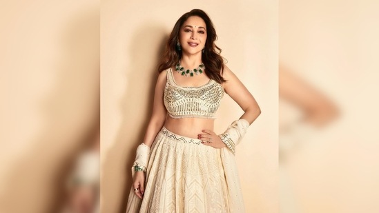 "Mujhe palkon ki chhaanw mein rehene do," Madhuri Dixit wrote in the caption.(Instagram/@madhuridixitnene)