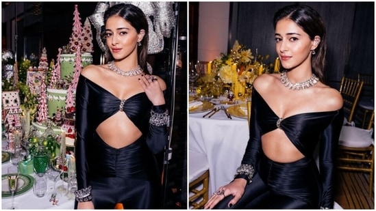 Ananya Panday makes a bold fashion statement in a black ensemble in New York(Instagram/@ananyapanday)