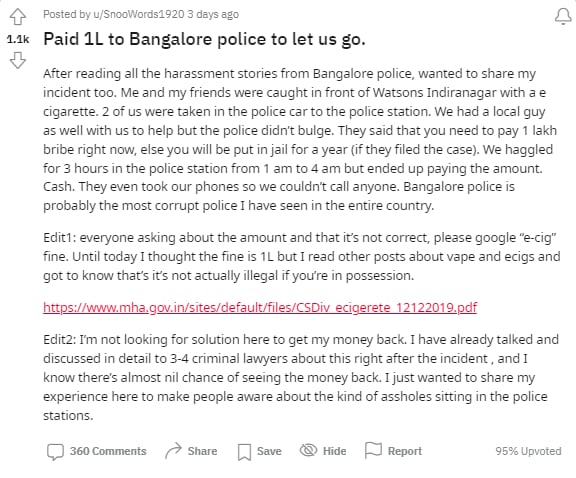 The original post, shared on Reddit, was re-shared by another user onto microblogging site Twitter. (Reddit) The original post, shared on Reddit, was re-shared by another user onto microblogging site Twitter. (Reddit)