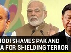 PM MODI SHAMES PAK AND CHINA FOR SHIELDING TERROR
