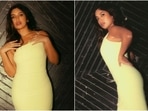 Actor Bhumi Pednekar is cementing her position as the glam goddess of Bollywood with one stunning look after another. The Govinda Naam Mera star took to Instagram recently to drop several pictures of herself in a bodycon ensemble that screamed holiday season vibes. If you have already begun thinking about your Christmas or New Year shopping, this ensemble should be on your mood board.(Instagram)