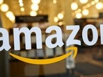 E-commerce giant Amazon.com Inc. logo. E-commerce giant Amazon.com Inc. logo.