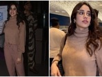 Janhvi Kapoor teams nerdy glasses with comfy monotone airport look. (HT Photo/Varinder Chawla) Janhvi Kapoor teams nerdy glasses with comfy monotone airport look. (HT Photo/Varinder Chawla)