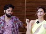 Varun Dhawan with Kriti Sanon during a recent interview. 
