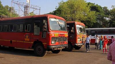 Pune, India - April 15, 2022: Number of MSRTC buses increased as employees resume duty after strike at Swargate ST Stand, in Pune, India, on Friday, April 15, 2022. (Photo by Ravindra Joshi/HT PHOTO) (Ravindra Joshi/HT Photo) Pune, India - April 15, 2022: Number of MSRTC buses increased as employees resume duty after strike at Swargate ST Stand, in Pune, India, on Friday, April 15, 2022. (Photo by Ravindra Joshi/HT PHOTO) (Ravindra Joshi/HT Photo)